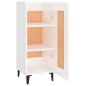 vidaXL Aparador de madera contrachapada blanco brillante 34,5x34x90 cm vidaXL Aparador de madera contrachapada blanco brillante 34,5x34x90 cm