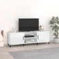 vidaXL Mueble de TV madera de ingeniería blanco brillante 150x30x50 cm vidaXL Mueble de TV madera de ingeniería blanco brillante 150x30x50 cm