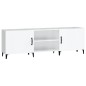 vidaXL Mueble de TV madera de ingeniería blanco brillante 150x30x50 cm vidaXL Mueble de TV madera de ingeniería blanco brillante 150x30x50 cm