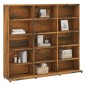 vidaXL Estantería de CDs contrachapada roble ahumado 102x23x89,5 cm vidaXL Estantería de CDs contrachapada roble ahumado 102x23x89,5 cm
