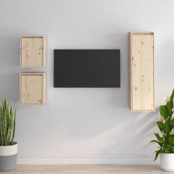vidaXL Muebles para TV 3 piezas madera maciza de pino