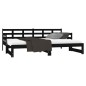 vidaXL Sofá cama extraíble madera maciza de pino negro 2x(90x190) cm