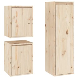 vidaXL Muebles para TV 3 piezas madera maciza de pino