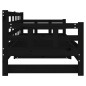 vidaXL Sofá cama extraíble madera maciza de pino negro 2x(90x190) cm