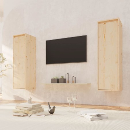 vidaXL Armario de pared 2 unidades madera maciza de pino 30x30x100 cm