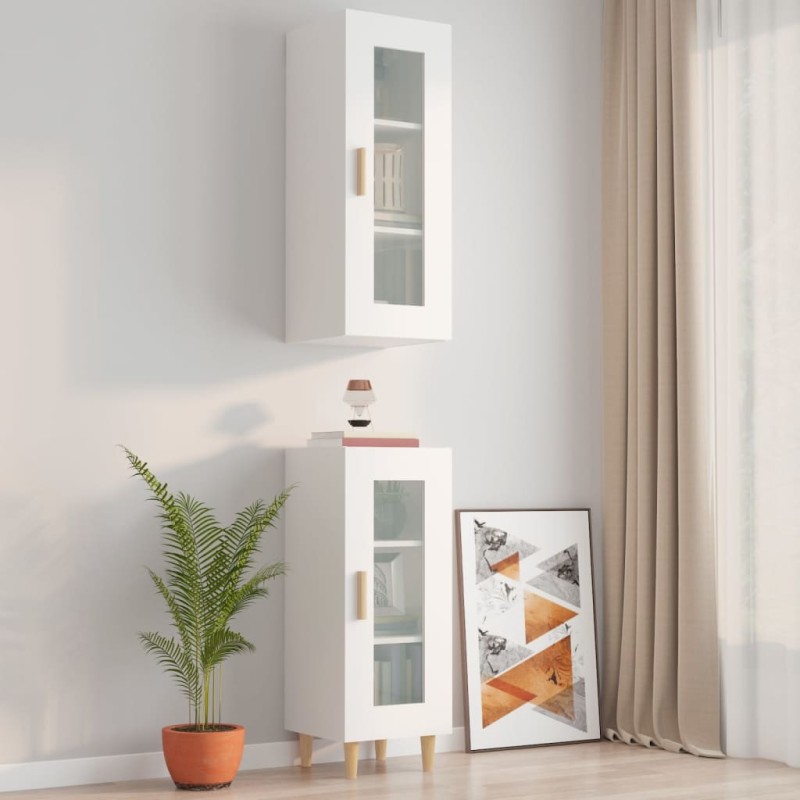 vidaXL Armario de pared colgante blanco 34,5x34x90 cm vidaXL Armario de pared colgante blanco 34,5x34x90 cm