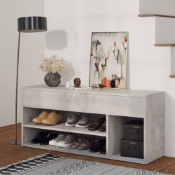vidaXL Banco zapatero madera de ingeniería gris hormigón 105x30x45 cm