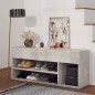 vidaXL Banco zapatero madera de ingeniería gris hormigón 105x30x45 cm