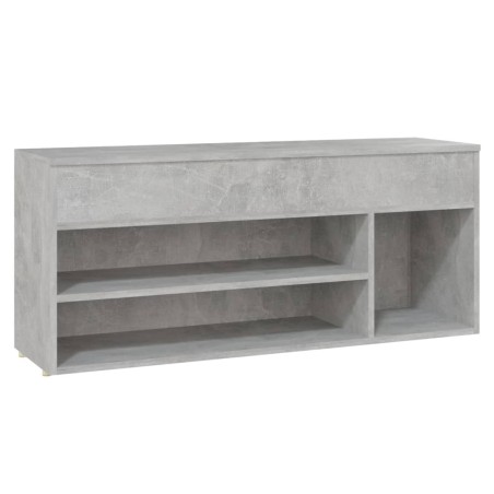 vidaXL Banco zapatero madera de ingeniería gris hormigón 105x30x45 cm