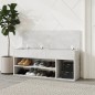 vidaXL Banco zapatero madera de ingeniería gris hormigón 105x30x45 cm
