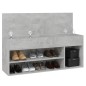 vidaXL Banco zapatero madera de ingeniería gris hormigón 105x30x45 cm