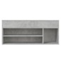 vidaXL Banco zapatero madera de ingeniería gris hormigón 105x30x45 cm