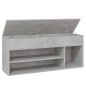 vidaXL Banco zapatero madera de ingeniería gris hormigón 105x30x45 cm