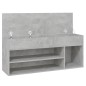 vidaXL Banco zapatero madera de ingeniería gris hormigón 105x30x45 cm