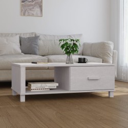 vidaXL Mesa de centro HAMAR madera maciza de pino blanco 100x55x35 cm