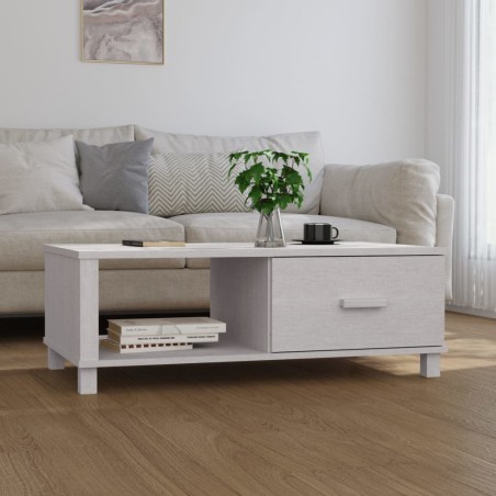 vidaXL Mesa de centro HAMAR madera maciza de pino blanco 100x55x35 cm
