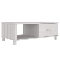 vidaXL Mesa de centro HAMAR madera maciza de pino blanco 100x55x35 cm