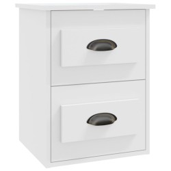 vidaXL Mesita de noche de pared blanca 41,5x36x53 cm