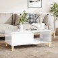 vidaXL Mesa de centro madera contrachapada blanco brillo 90x50x36,5 cm vidaXL Mesa de centro madera contrachapada blanco brillo 90x50x36,5 cm