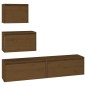 vidaXL Muebles para TV 4 piezas madera maciza de pino marrón miel