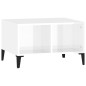 vidaXL Mesa de centro madera contrachapada blanco brillo 60x50x36,5 cm vidaXL Mesa de centro madera contrachapada blanco brillo 60x50x36,5 cm