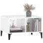 vidaXL Mesa de centro madera contrachapada blanco brillo 60x50x36,5 cm vidaXL Mesa de centro madera contrachapada blanco brillo 60x50x36,5 cm