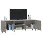 vidaXL Mueble de TV madera de ingeniería gris hormigón 150x30x50 cm