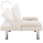 vidaXL Sofá cama con dos almohadas de poliéster color crema vidaXL Sofá cama con dos almohadas de poliéster color crema