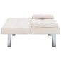 vidaXL Sofá cama con dos almohadas de poliéster color crema vidaXL Sofá cama con dos almohadas de poliéster color crema
