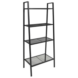 vidaXL Estantería escalera 4 niveles metal negro
