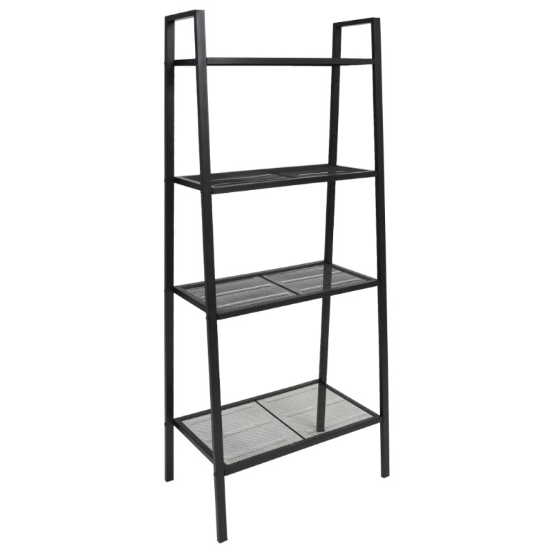 vidaXL Estantería escalera 4 niveles metal negro vidaXL Estantería escalera 4 niveles metal negro