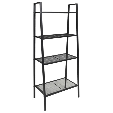 vidaXL Estantería escalera 4 niveles metal negro