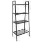 vidaXL Estantería escalera 4 niveles metal negro vidaXL Estantería escalera 4 niveles metal negro