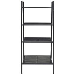 vidaXL Estantería escalera 4 niveles metal negro