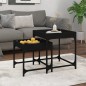 vidaXL Mesitas auxiliares 2 uds madera contrachapada negra vidaXL Mesitas auxiliares 2 uds madera contrachapada negra