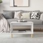 vidaXL Mesa de centro madera contrachapada blanco brillo 60x50x40 cm vidaXL Mesa de centro madera contrachapada blanco brillo 60x50x40 cm