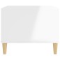 vidaXL Mesa de centro madera contrachapada blanco brillo 60x50x40 cm vidaXL Mesa de centro madera contrachapada blanco brillo 60x50x40 cm