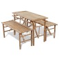 vidaXL Mesa de jardín plegable con 2 bancos 100 cm de bambú vidaXL Mesa de jardín plegable con 2 bancos 100 cm de bambú