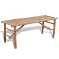vidaXL Mesa de jardín plegable con 2 bancos 100 cm de bambú vidaXL Mesa de jardín plegable con 2 bancos 100 cm de bambú