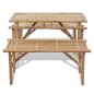 vidaXL Mesa de jardín plegable con 2 bancos 100 cm de bambú vidaXL Mesa de jardín plegable con 2 bancos 100 cm de bambú