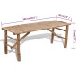 vidaXL Mesa de jardín plegable con 2 bancos 100 cm de bambú vidaXL Mesa de jardín plegable con 2 bancos 100 cm de bambú