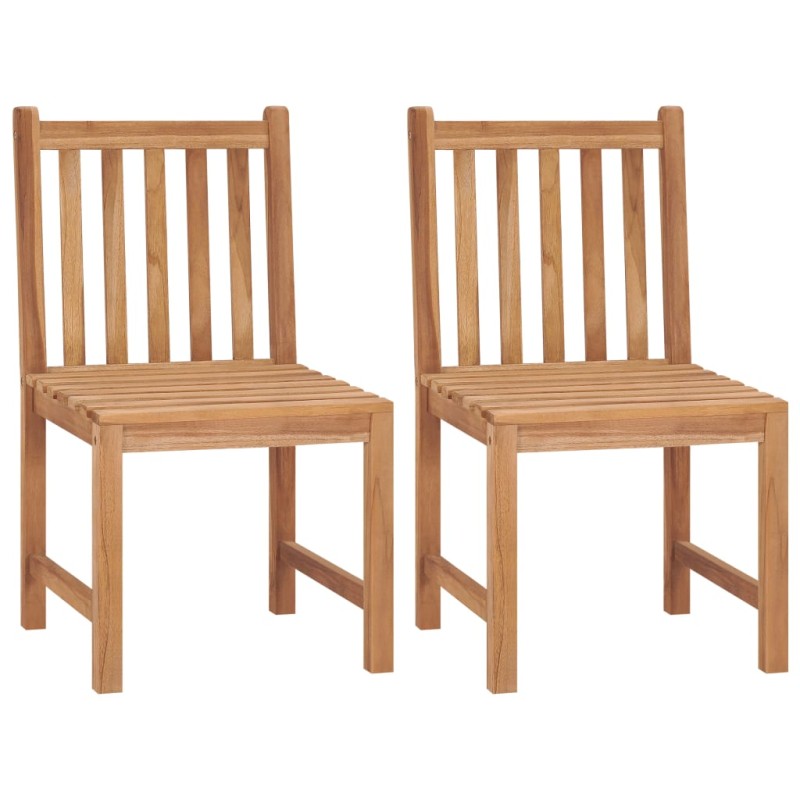 vidaXL Silla de jardín 2 unidades madera maciza de teca vidaXL Silla de jardín 2 unidades madera maciza de teca