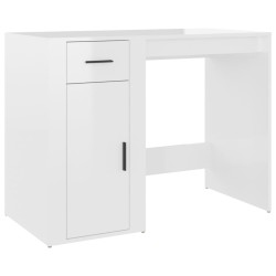 vidaXL Escritorio madera contrachapada blanco brillante 100x49x75 cm