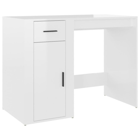 vidaXL Escritorio madera contrachapada blanco brillante 100x49x75 cm