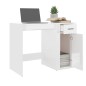 vidaXL Escritorio madera contrachapada blanco brillante 100x49x75 cm vidaXL Escritorio madera contrachapada blanco brillante 100x49x75 cm