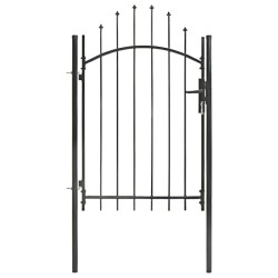 vidaXL Puerta de jardín de acero negro 1x2 m 