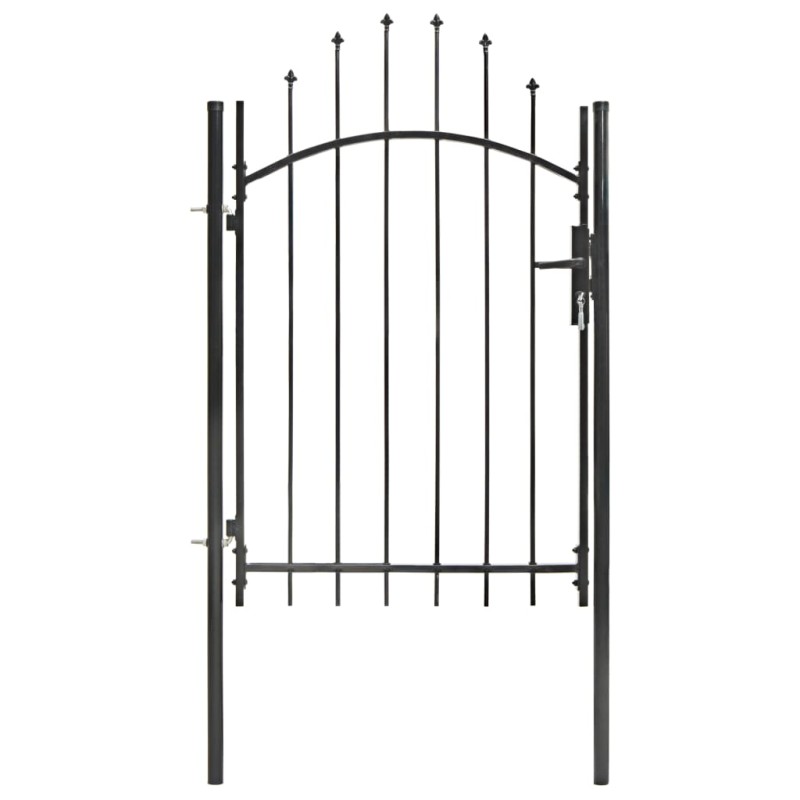 vidaXL Puerta de jardín de acero negro 1x2 m vidaXL Puerta de jardín de acero negro 1x2 m