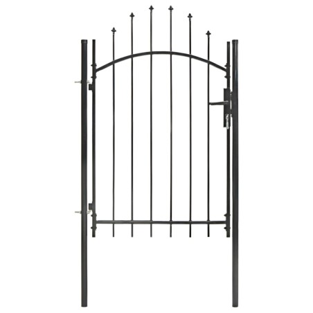 vidaXL Puerta de jardín de acero negro 1x2 m 