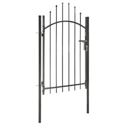 vidaXL Puerta de jardín de acero negro 1x2 m 