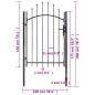 vidaXL Puerta de jardín de acero negro 1x2 m vidaXL Puerta de jardín de acero negro 1x2 m